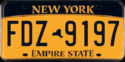 NY license plate FDZ9197