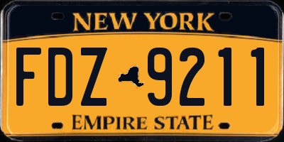 NY license plate FDZ9211