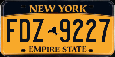 NY license plate FDZ9227