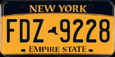 NY license plate FDZ9228
