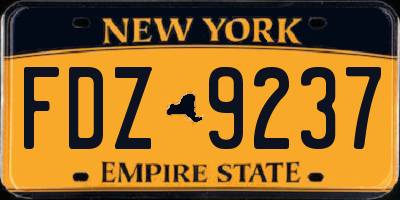 NY license plate FDZ9237