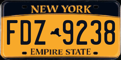 NY license plate FDZ9238