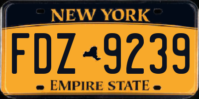 NY license plate FDZ9239