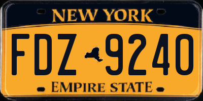 NY license plate FDZ9240