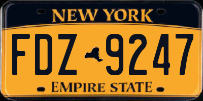 NY license plate FDZ9247