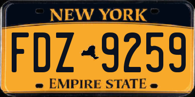NY license plate FDZ9259