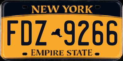 NY license plate FDZ9266