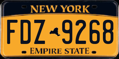 NY license plate FDZ9268
