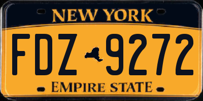 NY license plate FDZ9272