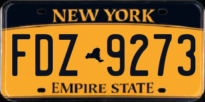 NY license plate FDZ9273
