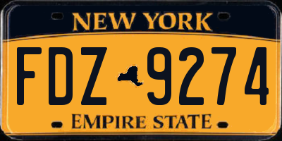 NY license plate FDZ9274
