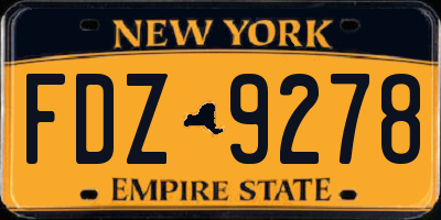NY license plate FDZ9278
