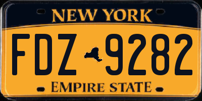 NY license plate FDZ9282