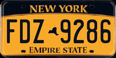 NY license plate FDZ9286