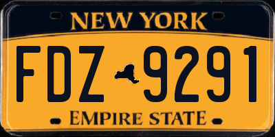 NY license plate FDZ9291