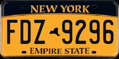 NY license plate FDZ9296