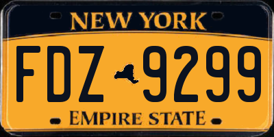 NY license plate FDZ9299