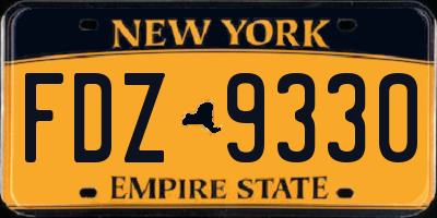 NY license plate FDZ9330