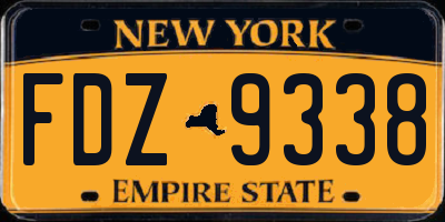 NY license plate FDZ9338