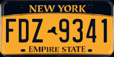 NY license plate FDZ9341