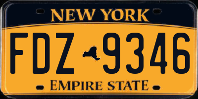 NY license plate FDZ9346