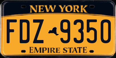 NY license plate FDZ9350