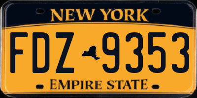 NY license plate FDZ9353