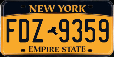 NY license plate FDZ9359