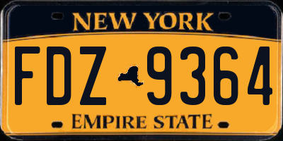 NY license plate FDZ9364
