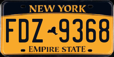 NY license plate FDZ9368