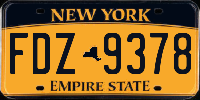 NY license plate FDZ9378