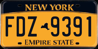 NY license plate FDZ9391
