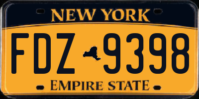 NY license plate FDZ9398