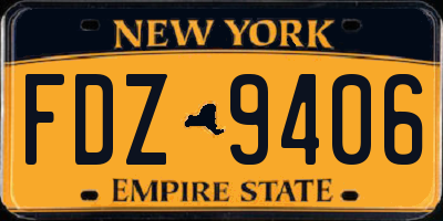 NY license plate FDZ9406