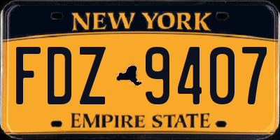 NY license plate FDZ9407