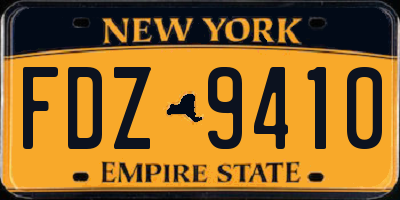 NY license plate FDZ9410
