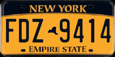 NY license plate FDZ9414