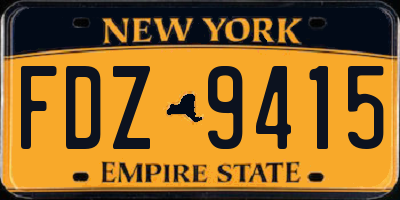 NY license plate FDZ9415