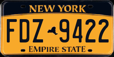 NY license plate FDZ9422