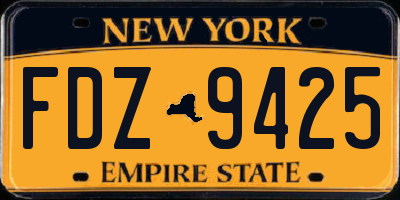 NY license plate FDZ9425