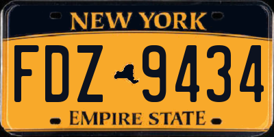 NY license plate FDZ9434
