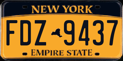 NY license plate FDZ9437
