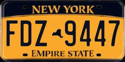 NY license plate FDZ9447