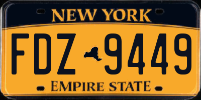 NY license plate FDZ9449