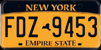 NY license plate FDZ9453
