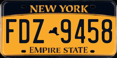 NY license plate FDZ9458