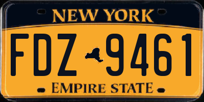 NY license plate FDZ9461