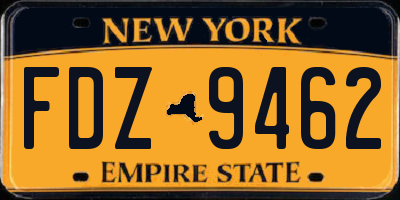 NY license plate FDZ9462
