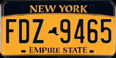 NY license plate FDZ9465