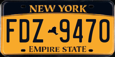 NY license plate FDZ9470